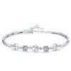 Sterling Silver Bracelet for women Four-leaf Clover Rotation Flower Zircon Japanese and Korean Sweet style Temperament Jewelry