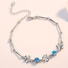 Sterling Silver Bracelet for women Four-leaf Clover Rotation Flower Zircon Japanese and Korean Sweet style Temperament Jewelry