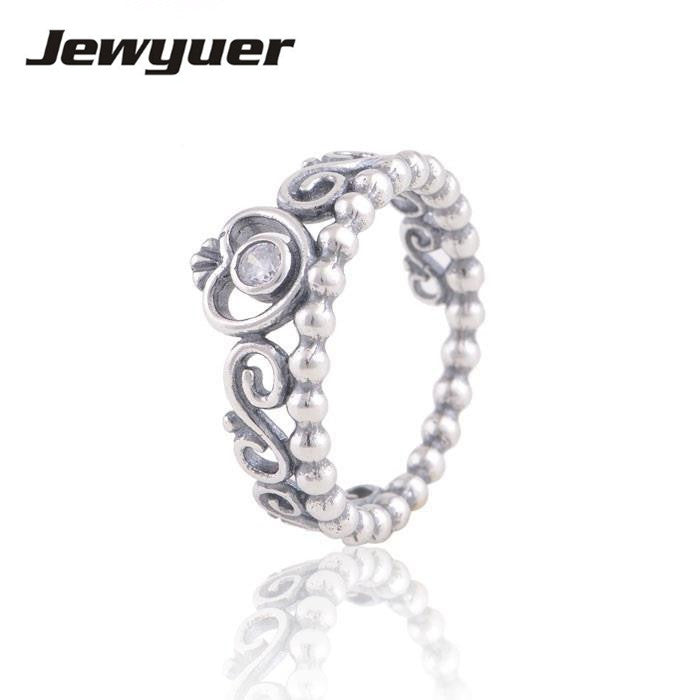 Sterling Silver Jewelry Women wedding Ring anillos 925 Sterling Silver Rings For Women Ro Crown My Princess Ring RIP107