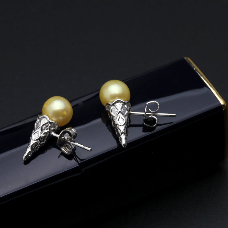 Sterling silver round pearl earrings for women,customized multi color pearl earrings for children christmas gift