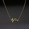 Stethoscope Heartbeat Gold Necklace Women Love Heart Stainless Steel Necklaces & Pendants Medical Nurse Doctor Lover Gifts