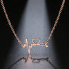 Stethoscope Heartbeat Gold Necklace Women Love Heart Stainless Steel Necklaces & Pendants Medical Nurse Doctor Lover Gifts