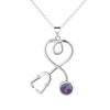 Stethoscope Heartbeat Silver-color Choker Necklace Women Love Heart Necklaces & Pendants Medical Nurse Doctor Lover JewelrGifts
