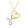 Stethoscope Necklace For Women Heart Stethoscope Pendant With Rhinestone Necklaces Nurse Doctor Graduation Medical Jewerly Gift
