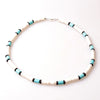 Stone Bead Surfer Necklace Made from white, Black and Blue Beads for men tribal jewelry