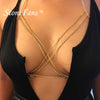 StoneFans 2022 Women Full Rhinestone Body Chain Necklace Jewelry Shiny Rhinestone Crystal Bra Body Charming Club Jewelry