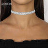 StoneFans Elegant Shine Crystal Chocker Necklace Multilayer Rhinestone Choker Statement Necklace  Colar Jewelry For Women