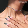 StoneFans Star  Crystal Simple Choker Necklace for Women Pink Collana Kolye Bijoux Collares Mujer Gargantilha Collier Gift