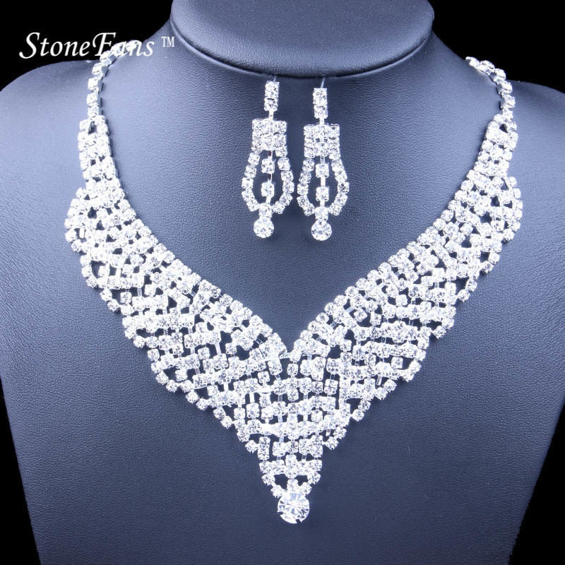 StoneFans-Wedding-Earring-Crystal-Bridal-Jewelry-Sets-Silver-Color-Rhinestone-Necklace-Wedding-Engagement-Jewelry-Sets-For