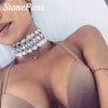 Stonefans Ins Sexy Full Crystal Choker Collar Necklace for Women Charm Bling Rhinestone Geometric Necklace Short Jewelry