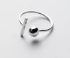 Straight Bar &Round Ball Geometric Ring Charm Gift 100% REAL.925 Sterling Silver fINE jEWELRY GTLJ1308