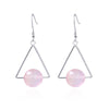 Strawberry Crystal Earrings 925 Sterling Silver Natural Crystal Moonstone Jade Drop Earrings Fashion All Match Jewelry for Women