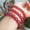 Strawberry quartz red 9-10mm bracelet 7.5inch   beads nature AA