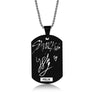 Stray Kids Signature Pendant Birthday Name Stainless Steel Pendant Necklace Black Metal Tag Necklaces for Women Men Jewelry