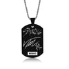 Stray Kids Signature Pendant Birthday Name Stainless Steel Pendant Necklace Black Metal Tag Necklaces for Women Men Jewelry