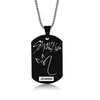 Stray Kids Signature Pendant Birthday Name Stainless Steel Pendant Necklace Black Metal Tag Necklaces for Women Men Jewelry