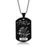 Stray Kids Signature Pendant Birthday Name Stainless Steel Pendant Necklace Black Metal Tag Necklaces for Women Men Jewelry