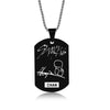 Stray Kids Signature Pendant Birthday Name Stainless Steel Pendant Necklace Black Metal Tag Necklaces for Women Men Jewelry