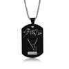 Stray Kids Signature Pendant Birthday Name Stainless Steel Pendant Necklace Black Metal Tag Necklaces for Women Men Jewelry