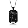 Stray Kids Signature Pendant Birthday Name Stainless Steel Pendant Necklace Black Metal Tag Necklaces for Women Men Jewelry