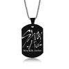 Stray Kids Signature Pendant Birthday Name Stainless Steel Pendant Necklace Black Metal Tag Necklaces for Women Men Jewelry