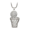 Street Basketball Lovers Exaggerated Punk Basket Ball Pendant Necklaces For Men Sport Hip Hop Chain Crystal Necklace Jewelry