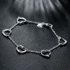 Street Charms 925 Sterling Silver romantic LOVE five hearts Bracelet necklace Jewelry set for women Party wedding gifts