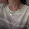 Street Hip-hop Stainless Steel Non-fading Necklace Female Personality Smile Double Thicker Chain Sweater Chain