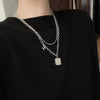 Street Hip-hop Stainless Steel Non-fading Necklace Female Personality Smile Double Thicker Chain Sweater Chain