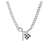 Street Hip-hop Stainless Steel Non-fading Necklace Female Personality Smile Double Thicker Chain Sweater Chain