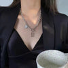 Street Hip-hop Stainless Steel Non-fading Necklace Female Personality Smile Double Thicker Chain Sweater Chain