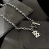 Street Hip-hop Stainless Steel Non-fading Necklace Female Personality Smile Double Thicker Chain Sweater Chain