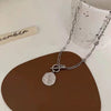 Street Hip-hop Stainless Steel Non-fading Necklace Female Personality Smile Double Thicker Chain Sweater Chain