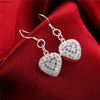 Street all-match 925 Sterling Silver romantic heart crystal earrings bracelets Jewelry sets for women Party wedding Gift