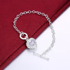 Street all-match 925 Sterling Silver romantic heart crystal earrings bracelets Jewelry sets for women Party wedding Gift