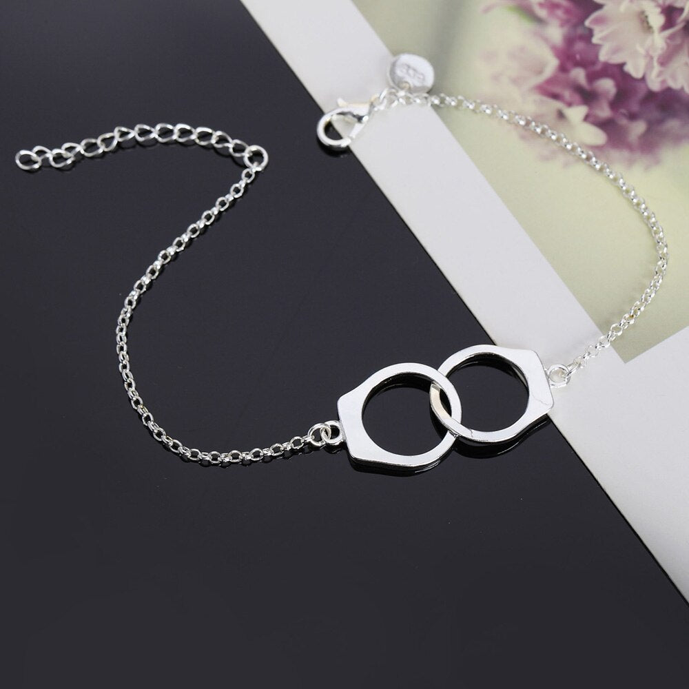 Street all-match 925 sterling Silver Handcuffs Chain Bracelets for Women Men Wedding party Couples Jewelry gifts