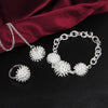 Street all-match 925 sterling Silver Jewelry set for woman Fireworks Pendant necklace bracelet rings Party wedding gifts
