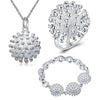 Street all-match 925 sterling Silver Jewelry set for woman Fireworks Pendant necklace bracelet rings Party wedding gifts