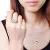 Street all-match 925 sterling Silver fine Grape beads pendant necklace rings for woman Jewelry sets wedding Party gifts