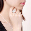 Street all-match 925 sterling Silver flower bangle rings Bracelet necklace stud earring for women Jewelry set Party gift