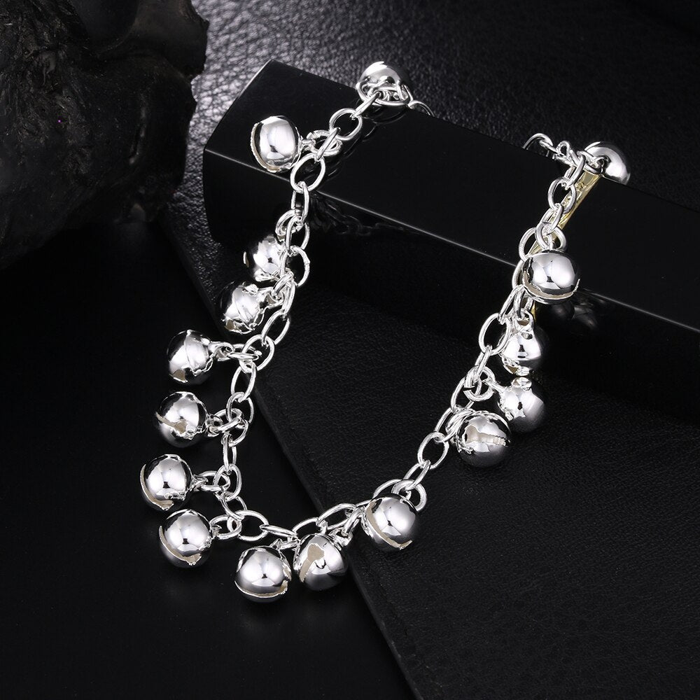 Street all-match Charms lovely Bells chain 925 sterling silver Bracelets for woman Wedding party gifts brands Jewelry