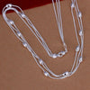 Street all-match tassel tassel oval beads 925 Sterling Silver Bracelet necklace Jewelry set for women wedding Party gift