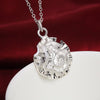 Street all-match woman 925 sterling Silver rose flower bangle Bracelets rings Pendant necklaces earring Jewelry set gift