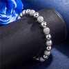Street 8MM Frosted beads 925 sterling silver Bracelet for woman man Wedding party fine Gifts noble Jewelry