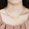 Street 925 Stamped Silver Beautiful three starfish Necklace For Women wedding accessories party Jewelry Christmas Gifts