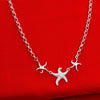Street 925 Stamped Silver Beautiful three starfish Necklace For Women wedding accessories party Jewelry Christmas Gifts