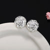 Street 925 Sterling Silver custom rose flower Pendant stud earrings necklace for women wedding Party Jewelry set gifts