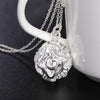 Street 925 Sterling Silver custom rose flower Pendant stud earrings necklace for women wedding Party Jewelry set gifts
