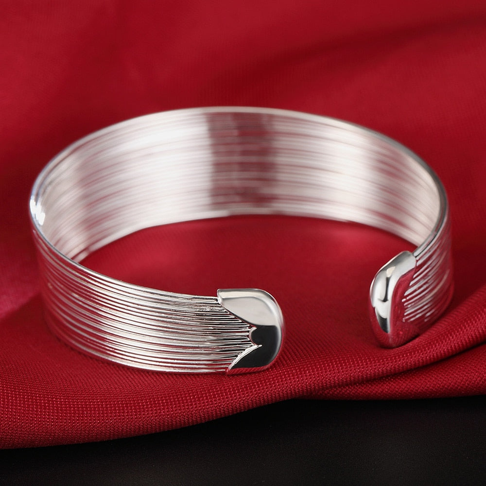 Street 925 sterling Silver Vintage Multi-line earring ring Bracelet bangle for women Jewelry set fine Party custom gifts