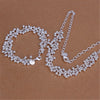 Street charms 925 sterling Silver Fringe line frosted beads Bracelets necklace Jewelry set for women Party Gifts